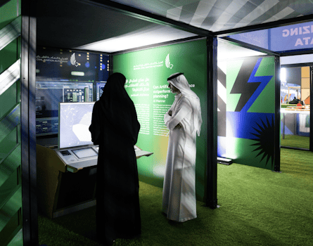 Studio Königshausen exhibition design UAE Innovates. Our contribution to this occasion was the design of an exhibition stand at the World Expo Dubai for Innovation Week. Embracing vivid hues and carnival-inspired graphics, our design paid homage to the festival's vibrant spirit.